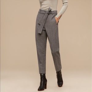 Wilfred front tie pants - dark grey